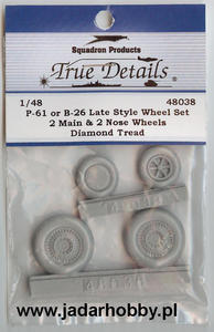 True Details 48038 P-61 or B-26 (late) Wheel Set, Diamond Tread (1/48) - 2824109495