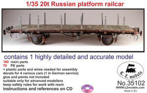 LZ Models 35102 - 1:35 Russian 20t Platform Railcar (na zam/order) - 2824109635