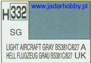 Mr.Hobby 332 (Gunze Sangyo) Aqueus Hobby Color Color - H332 LIGHT AIRCRAFT GRAY BS381C/627 - 2824109957