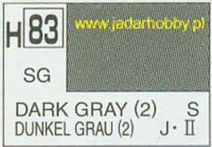 Mr.Hobby 083 (Gunze Sangyo) Aqueus Hobby Color Color - H83 DARK GRAY (2) - 2824109959