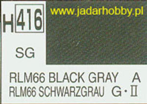 Mr.Hobby 416 (Gunze Sangyo) Aqueus Hobby Color Color - H416 RLM66 BLACK GRAY - 2824109988