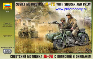 Zvezda 3639 Soviet Motorcycle M-72 with Sidecar and Crew (1/35) - 2824110526