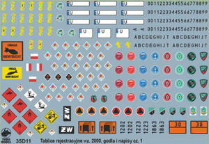 ToRo 35D11 Tablice rejestracyjne wz.2000, goda i napisy eksploatacyjne pojazdw Wojska Polskiego cz.1 (1/35) - 2824110548