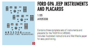 Archer AR35308 Ford GPA instruments & placards (1/35) - 2824110880