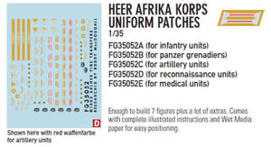 Archer FG35052A Afrika Korps Uniform Patches, Infantry (1/35)