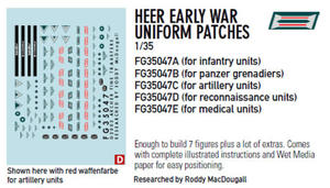 Archer FG35047C Early War Heer Uniform Patches, Artillery (1/35) - 2824110895