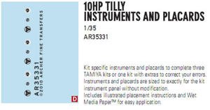 Archer AR35331 10 HP Tilly instruments (1/35) - 2824110898