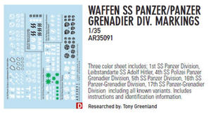 Archer AR35091 Waffen SS Panzer/Panzer Grenadier Division Markings (1/35) - 2824110900