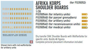 Archer FG35054B DAK Shoulder Boards, Panzer Grenadiers (1/35) - 2824110904