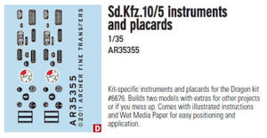 Archer AR35355 Sd.Kfz.10/5 instruments and placards (1/35) - 2824110909