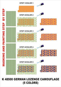 Montex K48500 German Lozenge Camouflage (5 colours) (1/48) - 2824111277