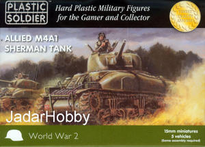 Plastic Soldier WW2V15004 - WW2 Allied M4A1 75mm Sherman Tank (15mm) - 2824111839