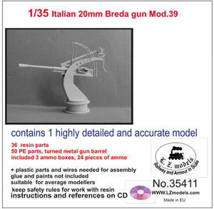 LZ Models 35411 - 1:35 Italian 20mm Breda Gun Mod.39 - 2824112271