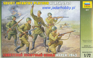 Zvezda 8077 Soviet Infantry Platoon , Kursk - 1943 (1/72) - 2824110538