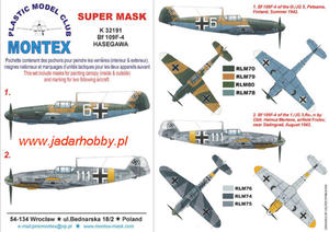 Montex K32191 Bf 109F-4 (Hasegawa) (1/32) SUPER MASK - 2824112841