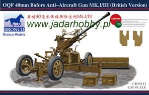 Bronco CB-35111 OQF 40mm Bofors Anti-Aircraft Gun Mk.I/III (British Version) (1/35) - 2824113040