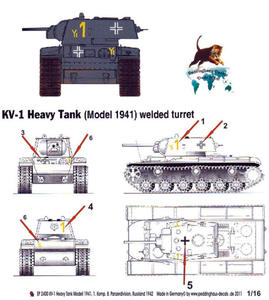 Peddinghaus 2400 1:16 KV-1 Heavy Tank Model 1941 , 1. Komp. 8. Panzer Division, Rosja 1942 - 2824113152