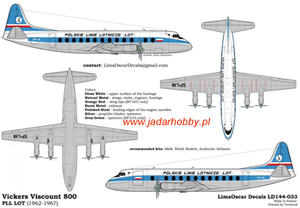 LimaOscar Decals LD144-033 Vickers Viscount 800 LOT (1/144) - 2824102238