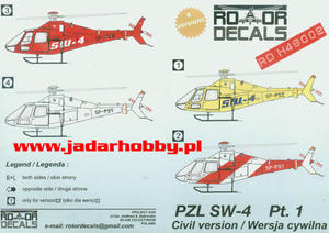 Rotor Decals RDH48002 PZL SW-4 "Puszczyk"- civil version Pt.1 (1:48) - 2824113917