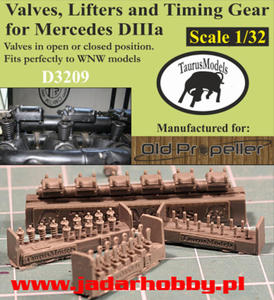 Taurusmodels D3209 Valves, Lifters and Timing Gear for Mercedes DIIIa (1/32) - 2824104306