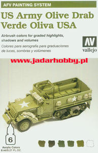 Vallejo AFV Painting System 78402 US Army Olive Drab (6 x 8ml) - 2824114070