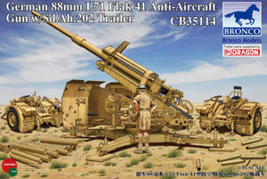 Bronco CB-35114 German 88mm L71 Flak41 Anti-Aircraft Gun w/Sd.Ah.202 Trailer (1/35) - 2824101843