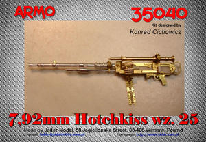 Armo 35040 Polski karabin maszynowy 7.92mm Hotchkiss wz.25 (1/35) - 2824114207