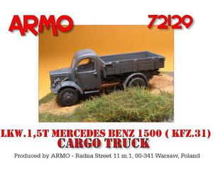 Armo 72129 - Mercedes 1500 Cargo Truck (1/72) - 2824101803