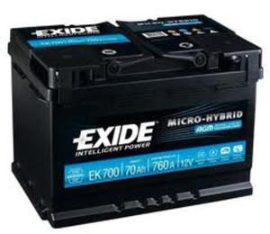 AKUMULATOR EXIDE EK700 MICRO-HYBRID AGM START STOP 70Ah 760A WROCLAW - 2833362040