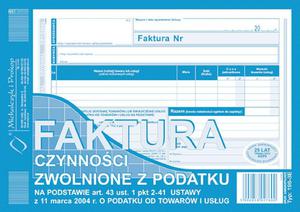 Vat dla lekarzy faktura A5 dla zwolnionych z podatku vat 198-3E - 2858922741