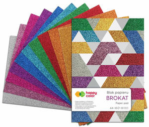 Blok brokatowy kolorowy wycinanka Happy Color A4 10 kartek - 2858923721