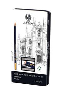Ołówki do szkicowania Astra Artea 12 sztuk w metalowym opakowaniu - 2858923849