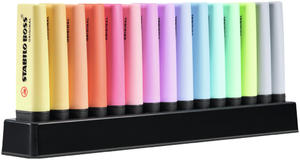 Zakrelacze Stabilo Boss pastelowe 15 kolorw w przyborniku podstawka na biurko - 2858923897