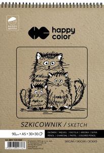 Szkicownik na spirali plenerowy white brown A5 Happy Color 60 kartek - 2858923967