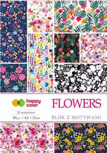 Blok z motywami A4 Flowers Happy Color 15 kartek dla kreatywnych - 2858923975