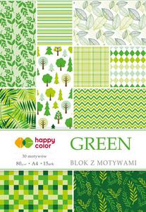 Blok z motywami A4 Green Happy Color 15 kartek dla kreatywnych - 2858923976