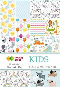 Blok z motywami A4 Kids Happy Color 15 kartek dla kreatywnych - 2858923977