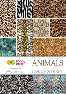 Blok z motywami A4 Animals Happy Color 15 kartek dla kreatywnych - 2858923978