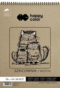 Szkicownik na spirali plenerowy white brown A4 Happy Color 60 kartek - 2858923980