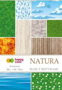 Blok z motywami A4 Natura Happy Color 15 kartek dla kreatywnych - 2858923983