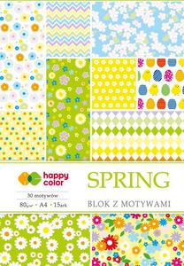 Blok z motywami A4 Spring Happy Color 15 kartek dla kreatywnych - 2858923987