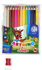 Kredki owkowe 12 kolorw Jumbo grube Astrino - 2858924055
