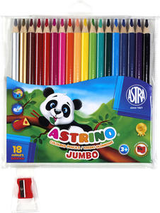 Kredki owkowe 18 kolorw Jumbo grube Astrino - 2858924056