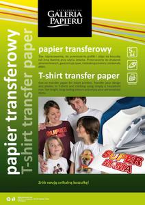 Papier transferowy na naprasowywanki ciemne tkaniny 5 sztuk - 2858921029