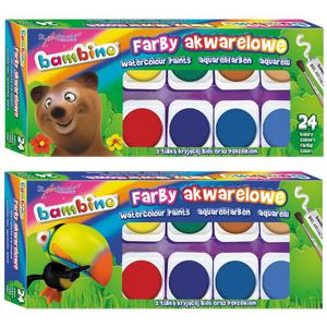 Farby akwarelowe wodne 24 kolorw Bambino - 2858924151