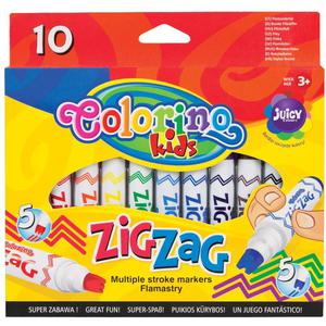 Flamastry Colorino 10 kolorw ZigZag z kocwkami do tworzenia wzorkw - 2858924174