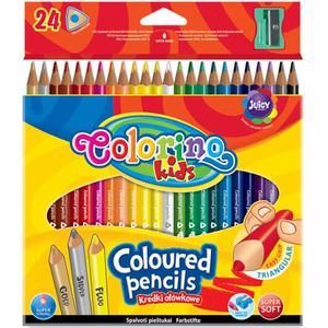 Kredki owkowe trjktne Colorino 24 kolory z temperwk - 2858924183