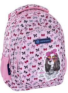 Plecak szkolny różowy dla dziewczynki z pieskiem Astrabag AB330 Sweet Dog - 2865960802