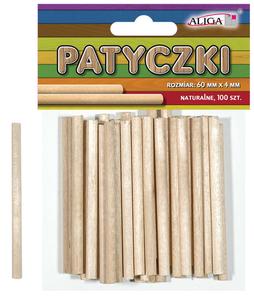 Patyczki drewniane okrge 60X4mm 100 sztuk - 2871305806