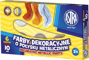 Farby plakatowe 6 kolorw 10ml metaliczne Astra - 2858921146